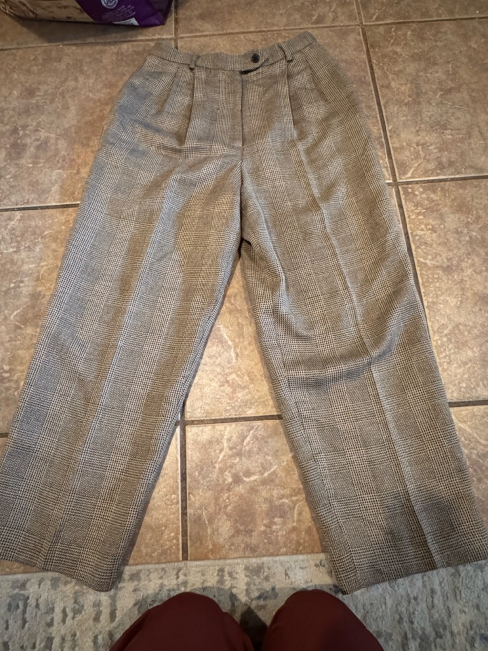 Vintage Talbots Brown Glen Plaid Womens Dress Pants